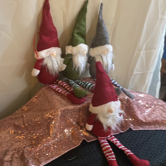 Gnomes Christmas decor 3 pieces gnome plush dolls w/ bendable hats and l… - Picture 3 of 8